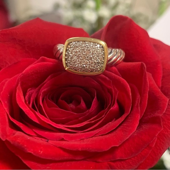 David Yurman noblesse two tone diamond ring - Picture 3 of 6